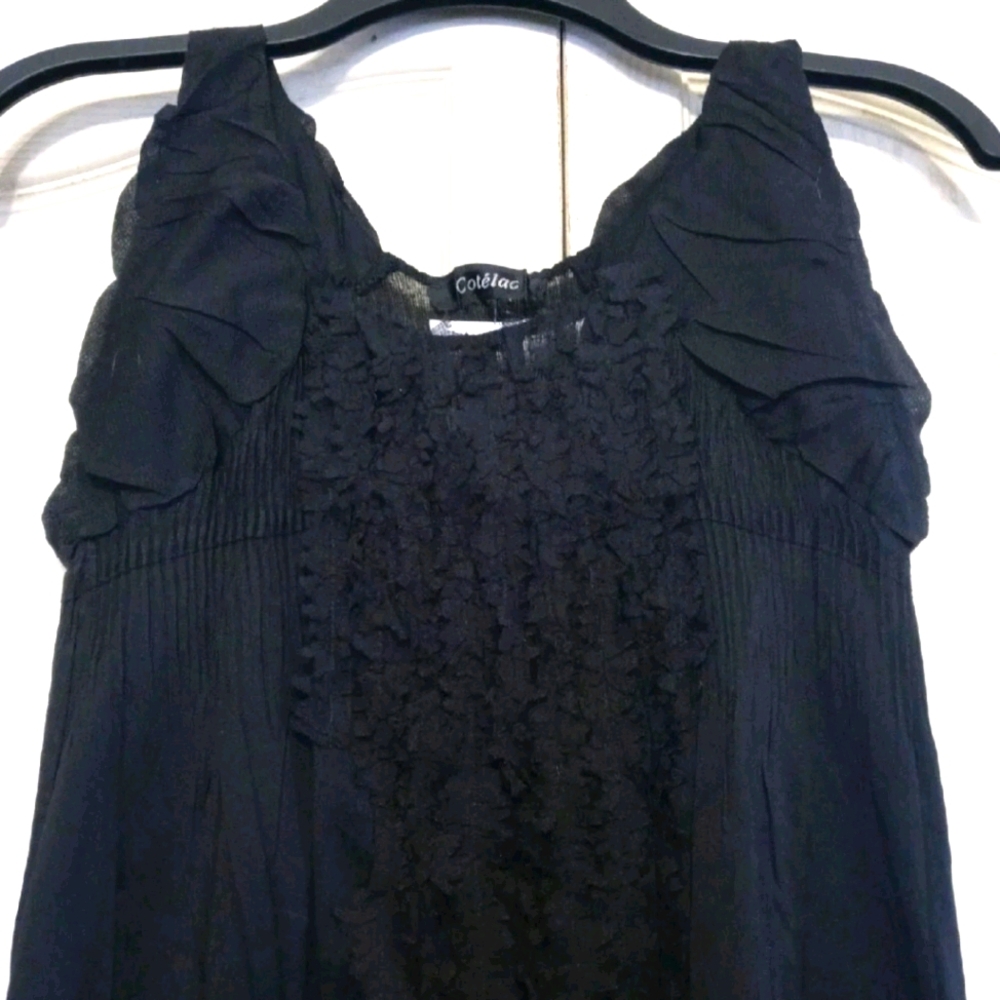 Cotélac Sleeveless Black Midi Dress S-M